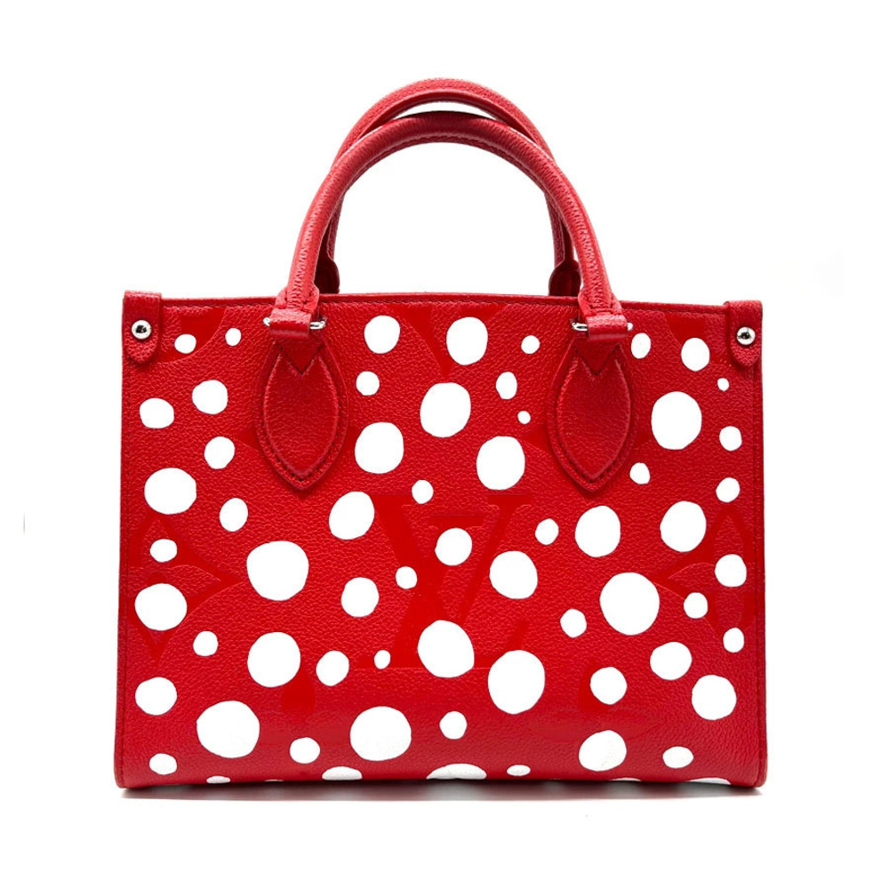 Louis Vuitton YK LV Bag Red 2way White Shoulder Leather OnTheGo Red White
